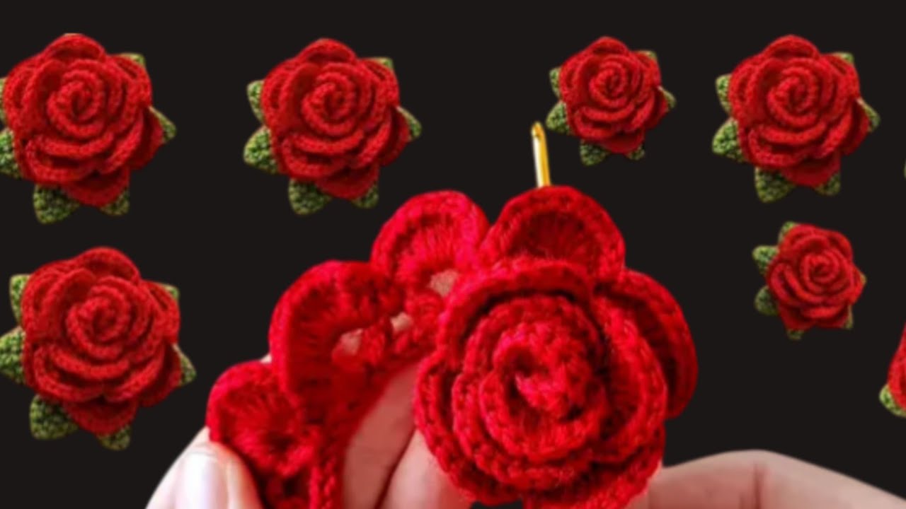 How To Crochet Roses How to Crochet Rose Flower for Beginners / Very easy crochet rose motif ...