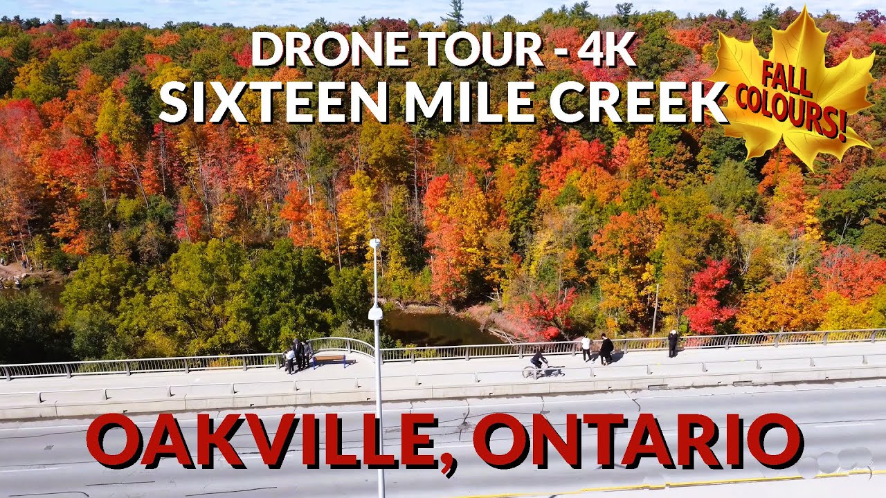 Drone Tour 4K: Fall Colours at Sixteen Mile Creek, Oakville, Ontario - A Bird's-Eye View