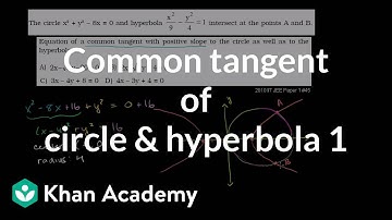 IIT JEE circle hyperbola common tangent part 1 | Conic sections | Algebra II | Khan Academy
