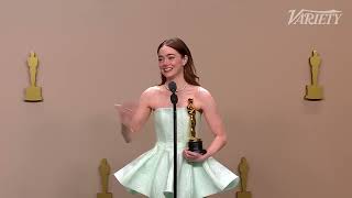 Emma Stone Says She Was Shocked After Winning the Oscar - Full Oscars Backstage Speech