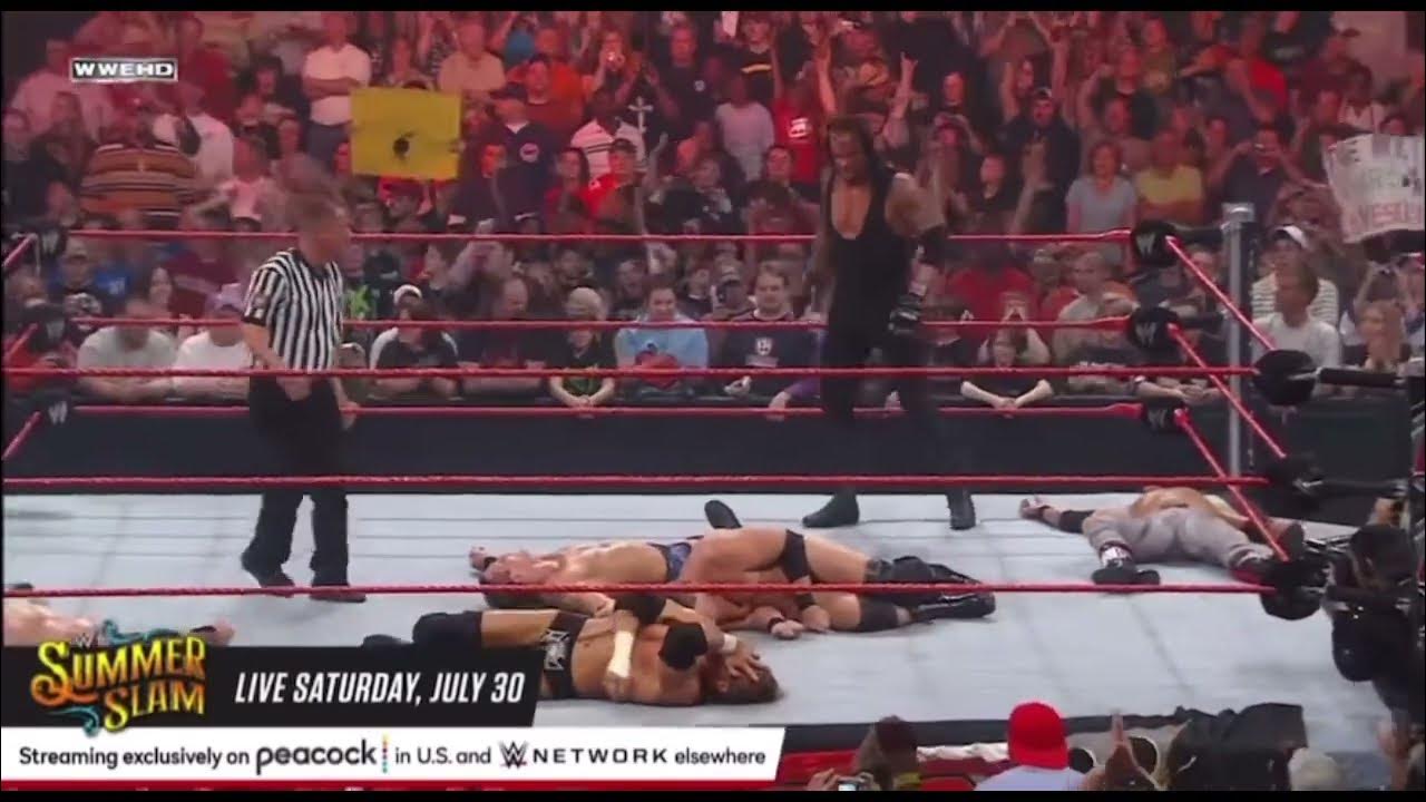 The undertaker greatest moments double chokeslam Randy Orton JBL