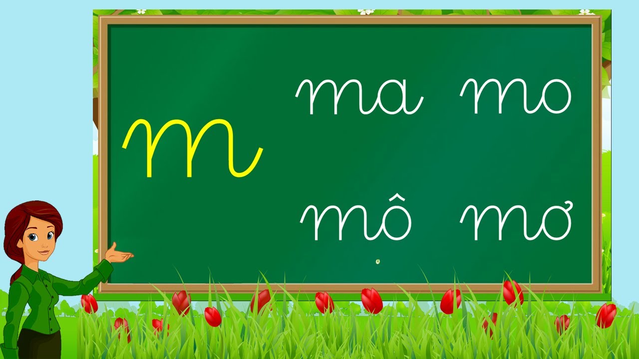 Thanh nấm - Học chữ cái tiếng việt mới nhất, học đánh vần và ghép vần với chữ m (a, o, ô, e, ê, u)