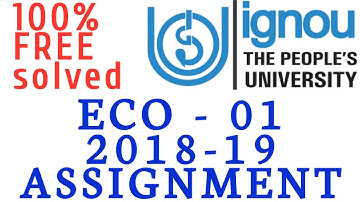 ECO 01 SOLVED ASSIGNMENT 2018-19 DOWNLOAD FREE By TIPS GURU