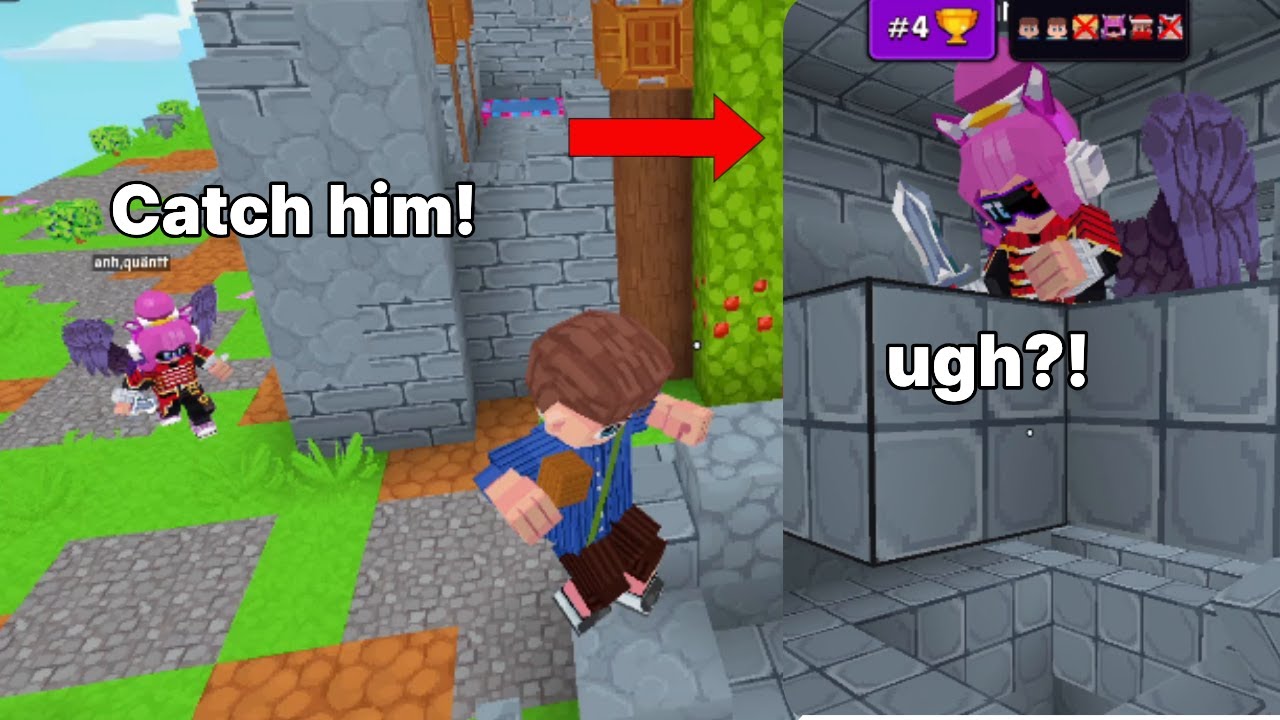 🔥I trapped the person chasing me in sky wars.[part.2] #minefun #skywars #trap