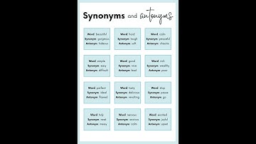 Synonyms and Antonyms | English Grammar