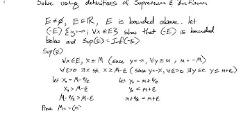 Math Analysis Lesson 6 Solve Using Supremum & Infimum