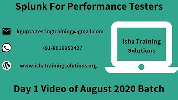 Splunk Day 1 on 1st September 2020. Pls call / whatsapp us on +91-8019952427 to enroll