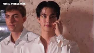 JIN BTS gives a heart to italian fans after the show Gucci @ Milan 23 september 2025 Fashion Week