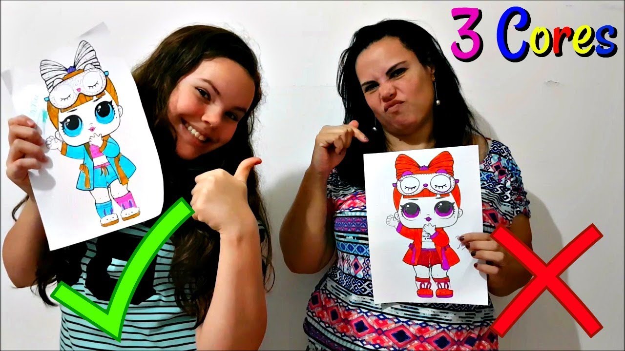 DESAFIO COLORINDO COM 3 CORES LOL GIGANTE (GIANT 3 MARKER CHALLENGE)