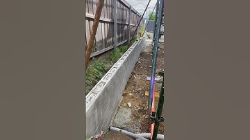 Retaining wall - 190mm grout filled blockwall #construction #work #shorts