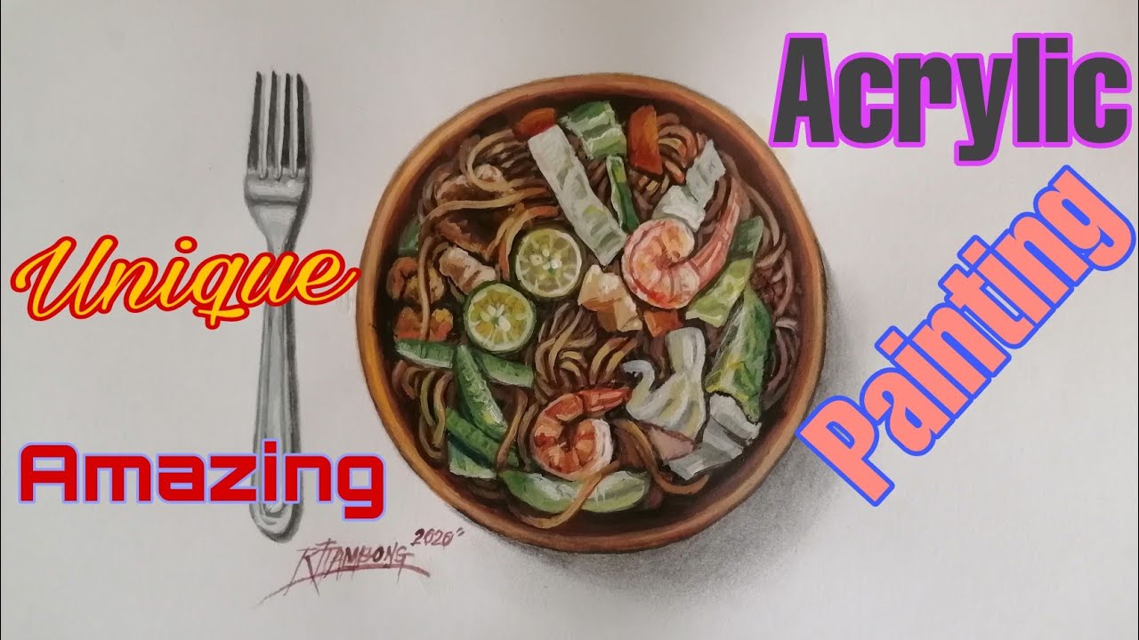 HOW TO PAINT AMAZING AND UNIQUE SUBJECTS /PAINTING POPULAR FILIPINO FOOD IN ACRYLIC SERIES 13