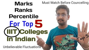 Cut-Off, Marks, Percentile, Rank Required for TOP 5 IIIT Colleges in India || Ketan Goyal, NIT SRI