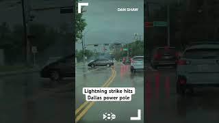 Video Shows A Lightning Strike Hit A Power Pole In Dallas Thursday Afternoon.