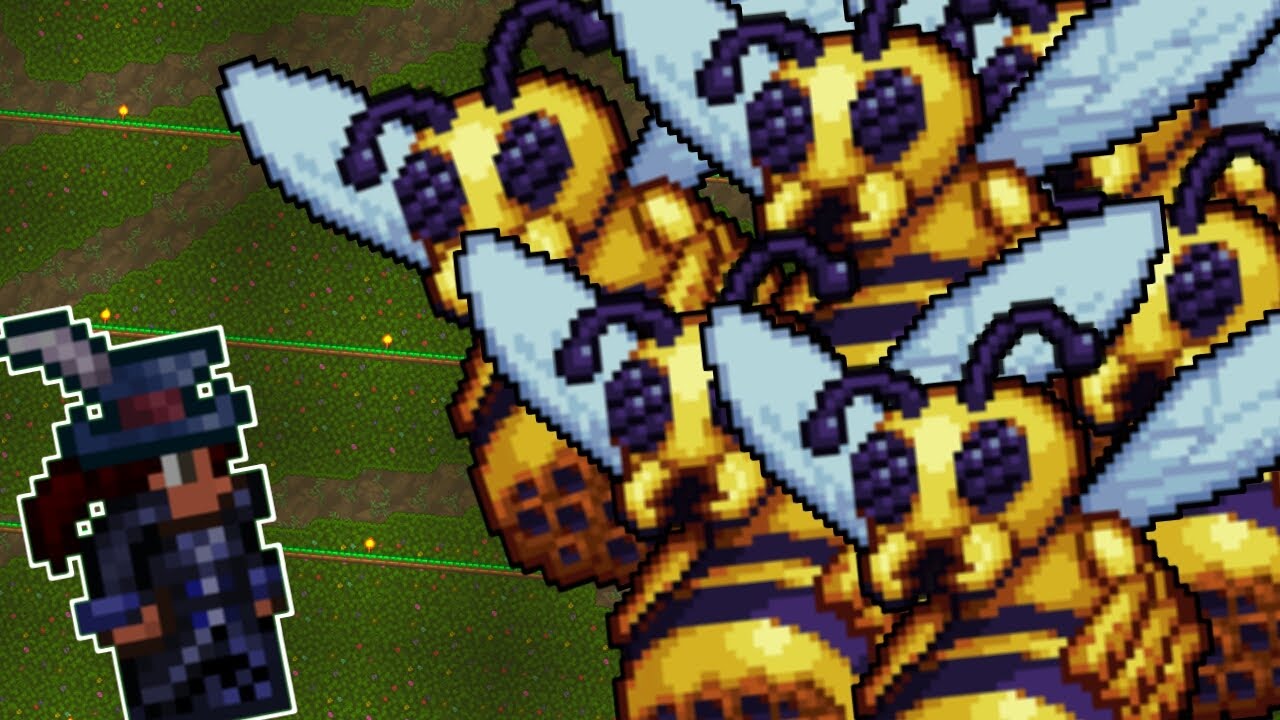 Fighting 25 Queen Bees in Terraria Master Mode YouTube