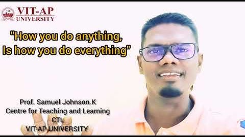 PEP TALK BY Prof Samuel Johnson.K VSB VIT AP UNIVERSITY