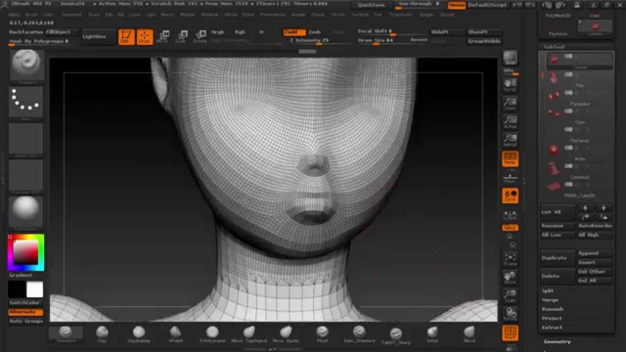 zbrush delete freeze subdivision levels