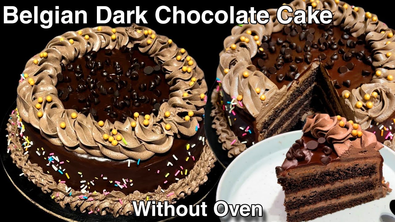 Delicious Belgian Dark Chocolate Cake | Simple Easy 1.5 Pounds Eggless Chocolate Cake Without Oven