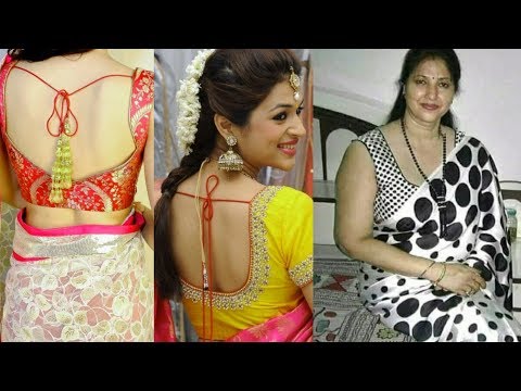 latest-saree-blouse-designs-||-2019-||-new-saree-images-blouse-back-neck-designs