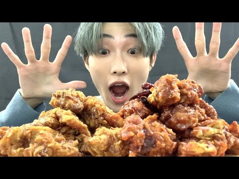 ASMR 咀嚼音 | ヤンニョムチキン、激辛チキン モッパン Eating Sounds