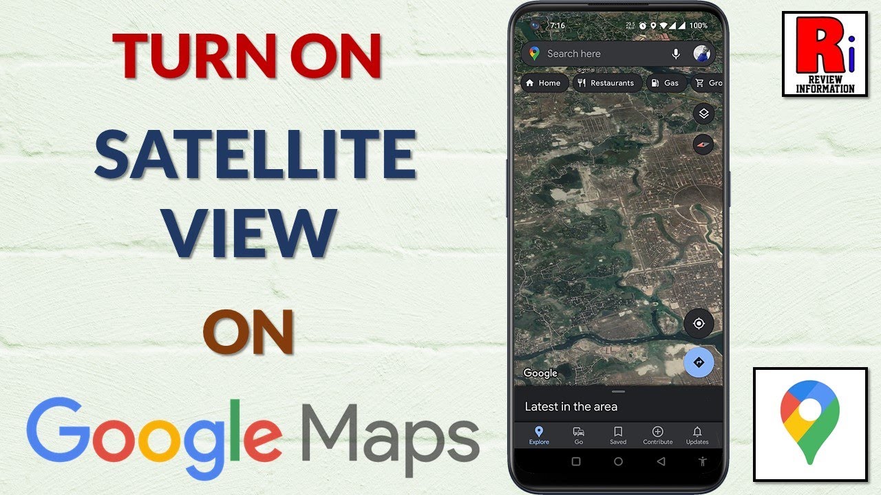 How do I make Google Maps satellite?