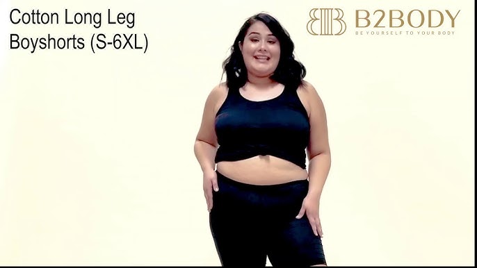 B2BODY Women's Regular & Plus Size Stretch Cotton Long Leg 6.5 Boyshort  Briefs 