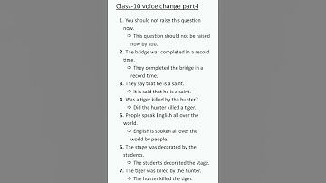 class-10 voice change part-1 || class-10 question bank voice change #english #voice