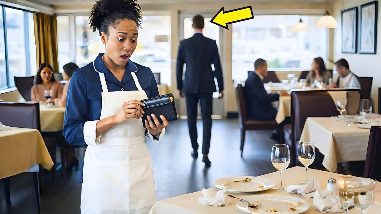 MILIONÁRIO ESQUECEU A CARTEIRA… SEGUNDOS DEPOIS, A GARÇONETE FEZ ALGO QUE NINGUÉM ESPERAVA