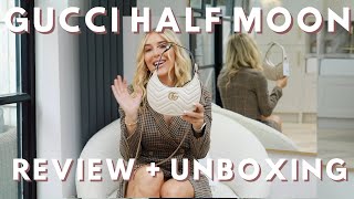 Gucci Marmont Half Moon Mini Bag Review & Unboxing | Luxury Handbag Review | GG Marmont Bag