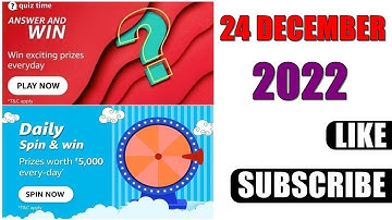 Amazon Quiz Answers Today | Amazon Quiz Today | 24 December 2022