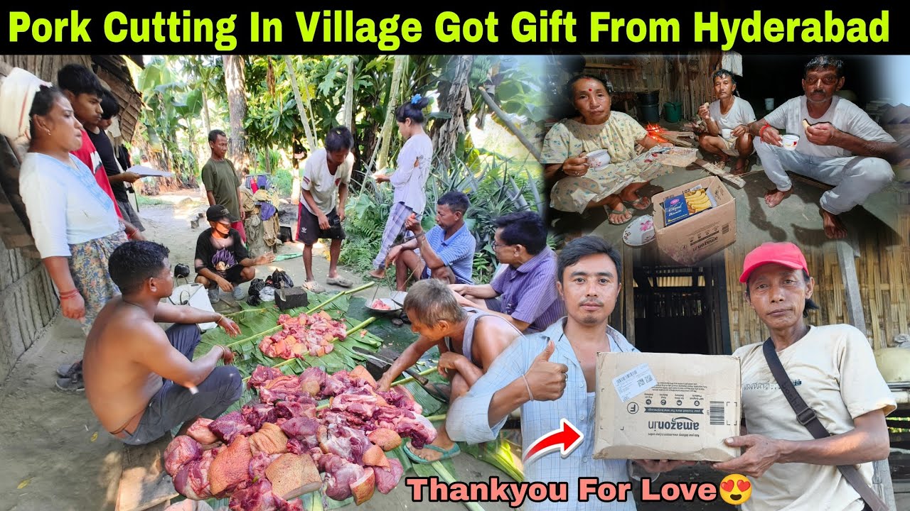 Pork Cutting Kiya Aaj | Hydrabad Se Didi Ne Gift 🎁 Vaja Family K Liya | Thankyou 😍
