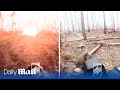 Ukraine battle Russian soldiers in Serebryansky Forest with machine guns and missile launchers