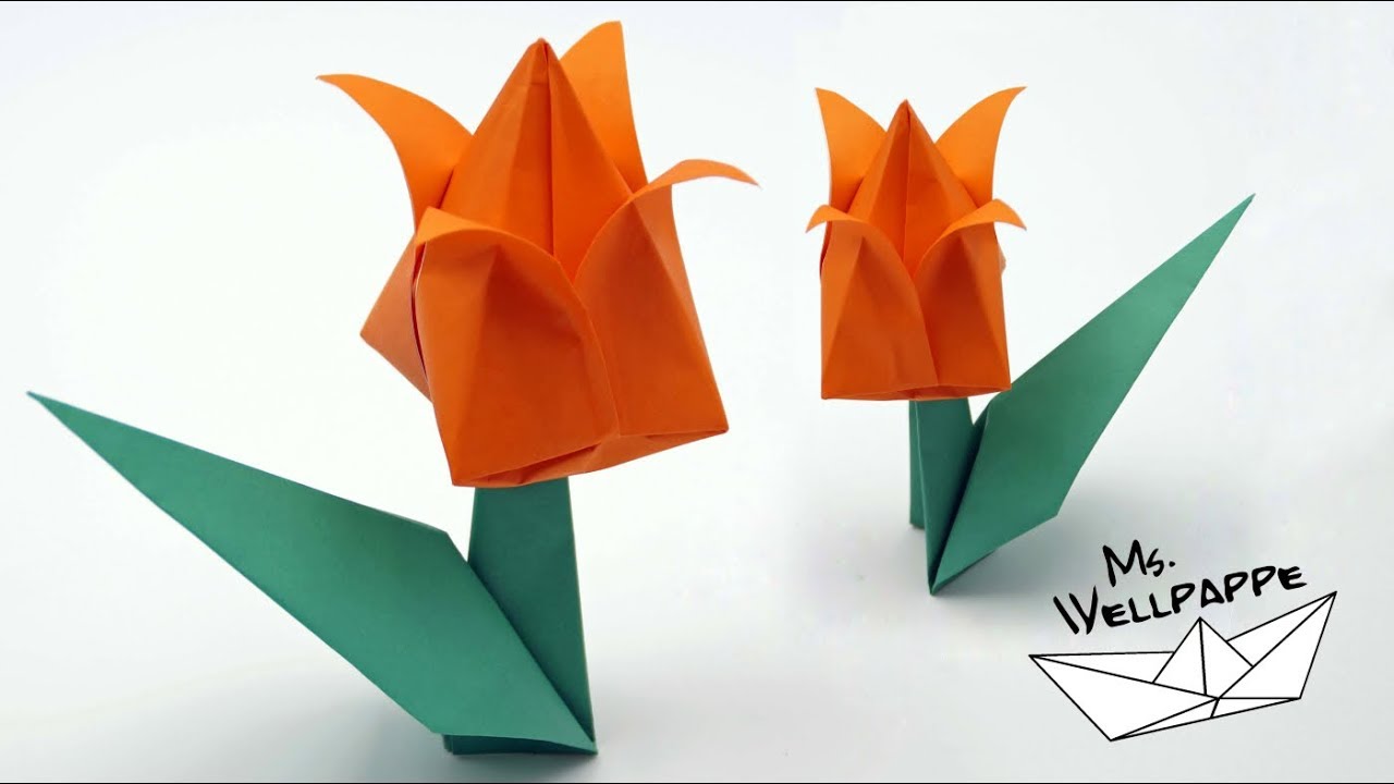 How To Fold An Origami Tulip Easy Paper Flowers Paper Crafts