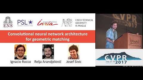CNN architecture for geometric matching (spotlight) -  CVPR