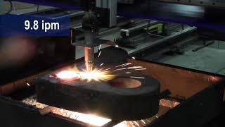 Cutting through 5 steel plate with oxyfuel.