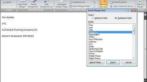 Microsoft Word 2007 ENG TB 07 11 Finish a Mail Merge Start