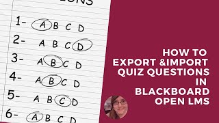How to Export and Import Test Questions in Open LMS hosted by Moodle
