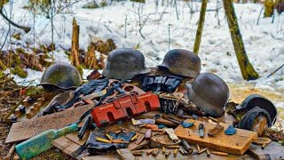 EXCAVATION OF A GERMAN DUGOUT FULL OF WWII ARTIFACTS / WW2 METAL DETECTING