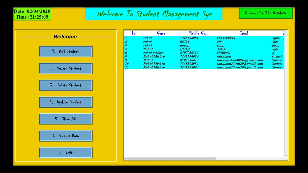 Student Management System Using Python with Database Connectivity #0 ...