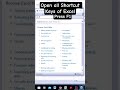 How to open all Shortcut Keys in Excel 🫰#tech #tricks