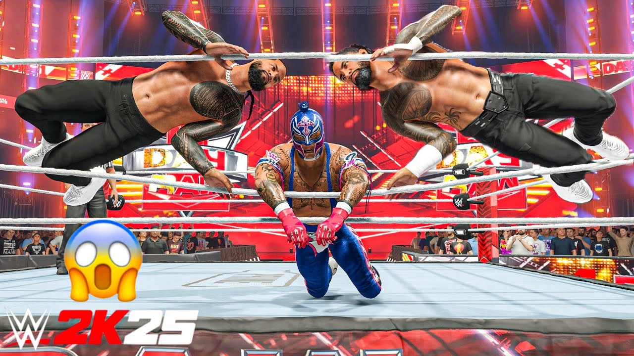 WWE 2K25 - Джей Усо и Джимми Усо уничтожают Рея Мистерио и Доминика Мистерио на Raw | Геймплей