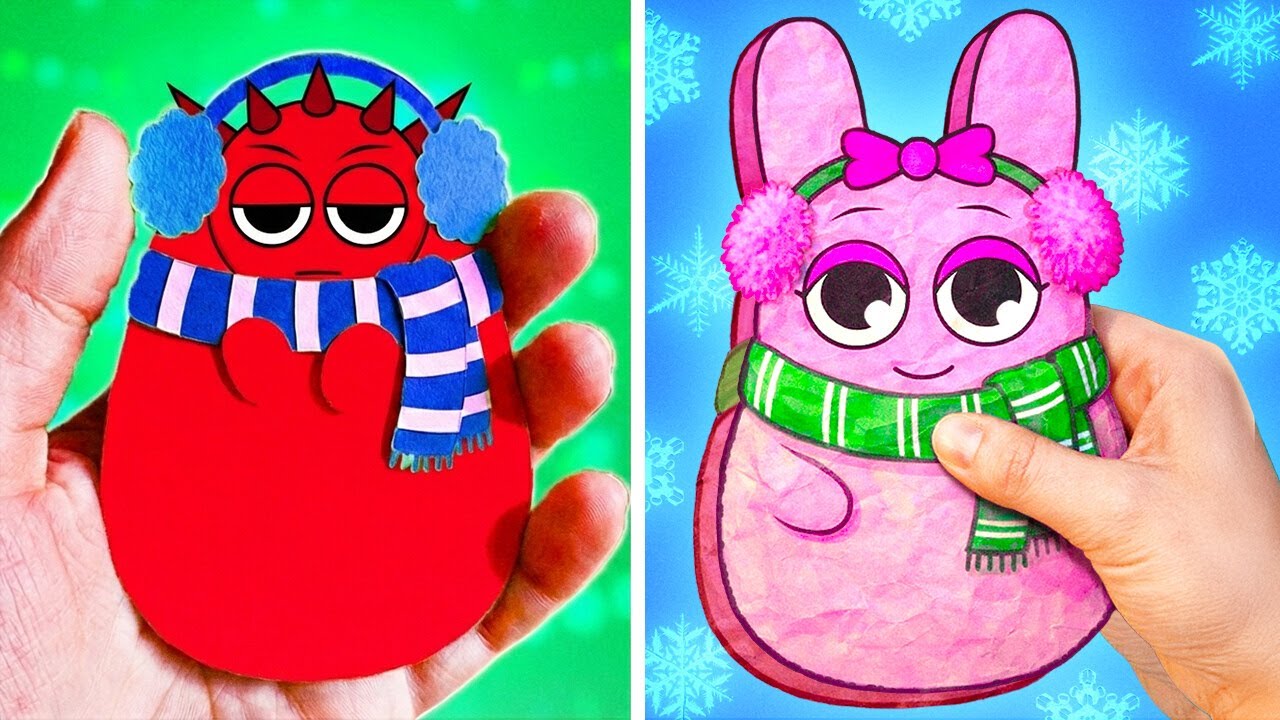 Winter Sprunki Chaos ❄️🌀 Insane Paper DIY Christmas Crafts