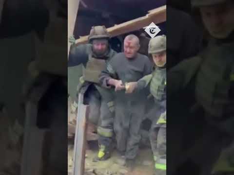 Man rescued after russian bombardment on kharkiv