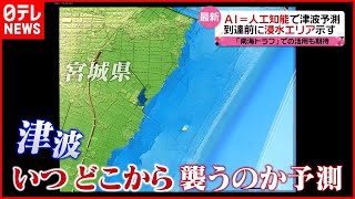 【AI】津波の浸水を瞬時に予測！ 東日本大震災の教訓生かし「南海トラフ地震」での活用に期待　『news every.』16時特集