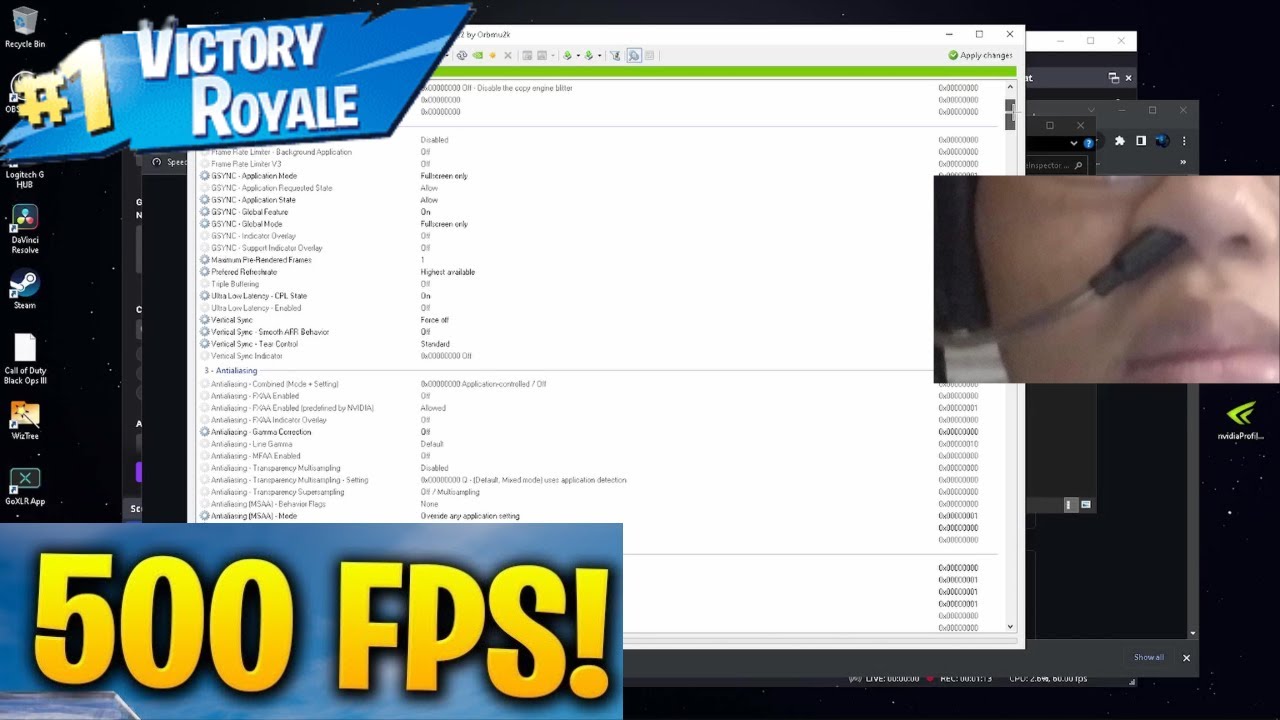 Best nvidia profile inspector settings for 0 delay on fortnite youtube