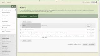 Copying Rubrics from One Blackboard Course to Another