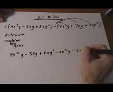 subtract polynomials - horizontal method