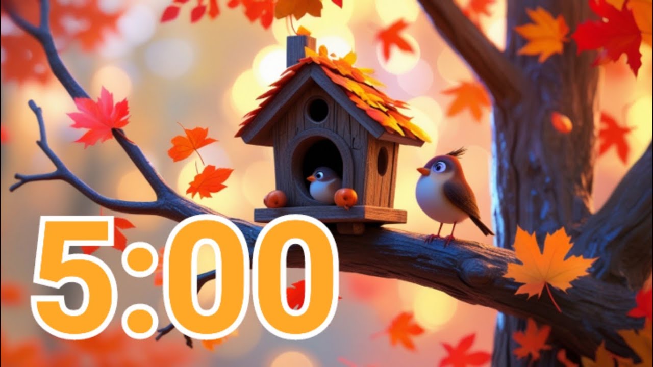 5-Minute Cozy Autumn Birds Timer – Relaxing Fall Countdown - YouTube