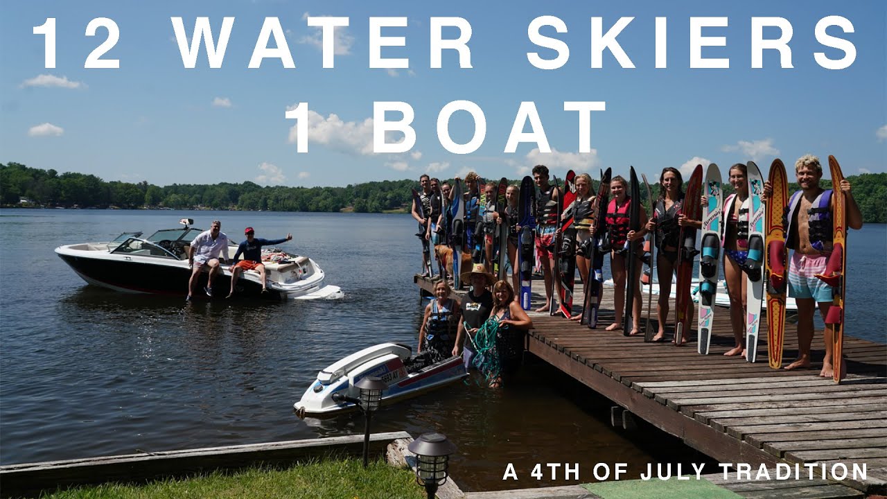 12 Water Skiers Behind 1 Boat | 4th of July Water Skiing
