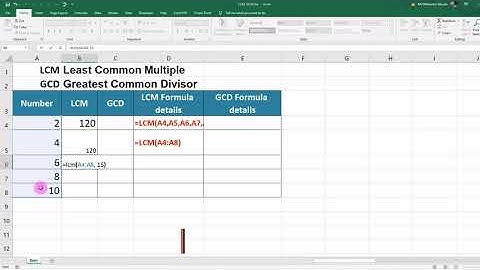 LCM GCD Formula in Excel