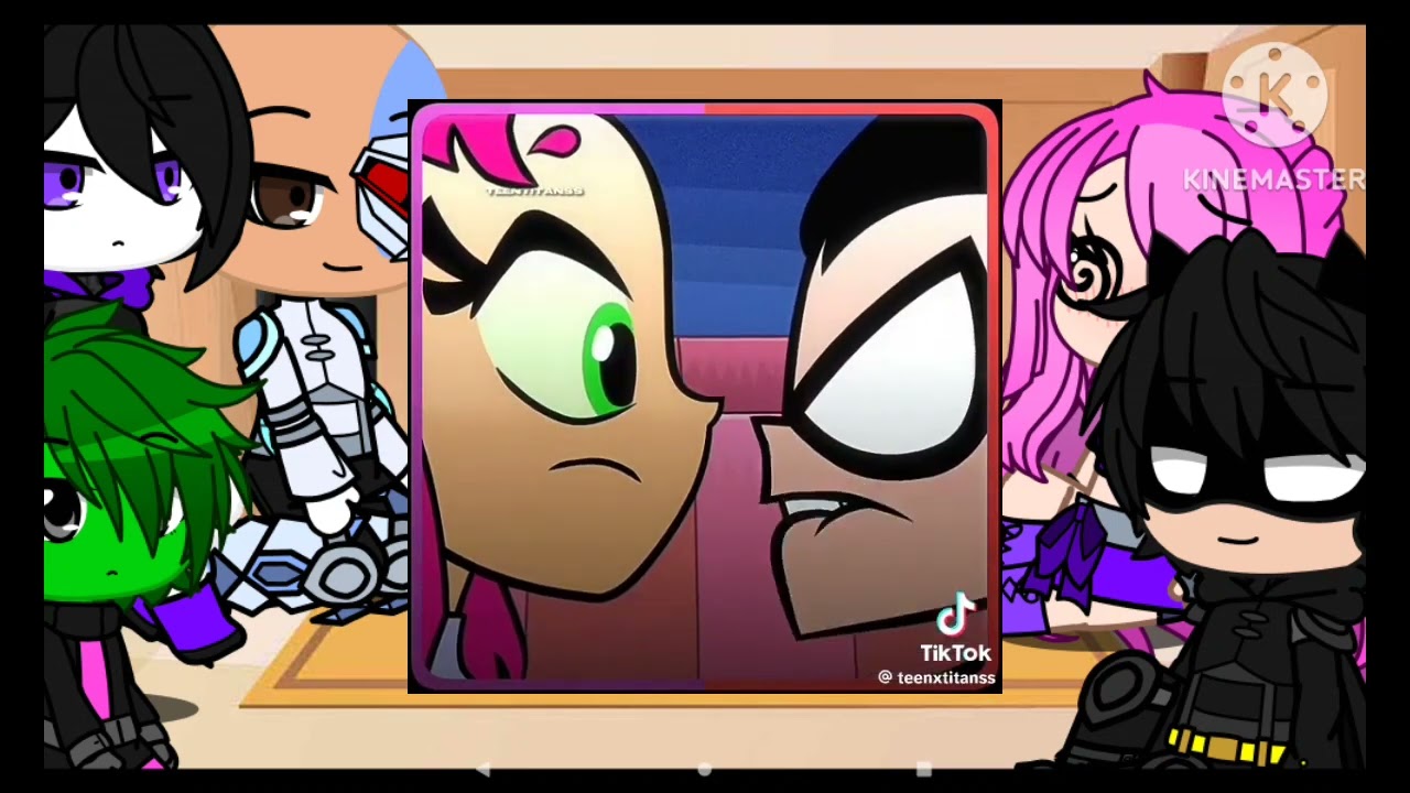 Tenn titan go! and Batman react to robin tiktok video